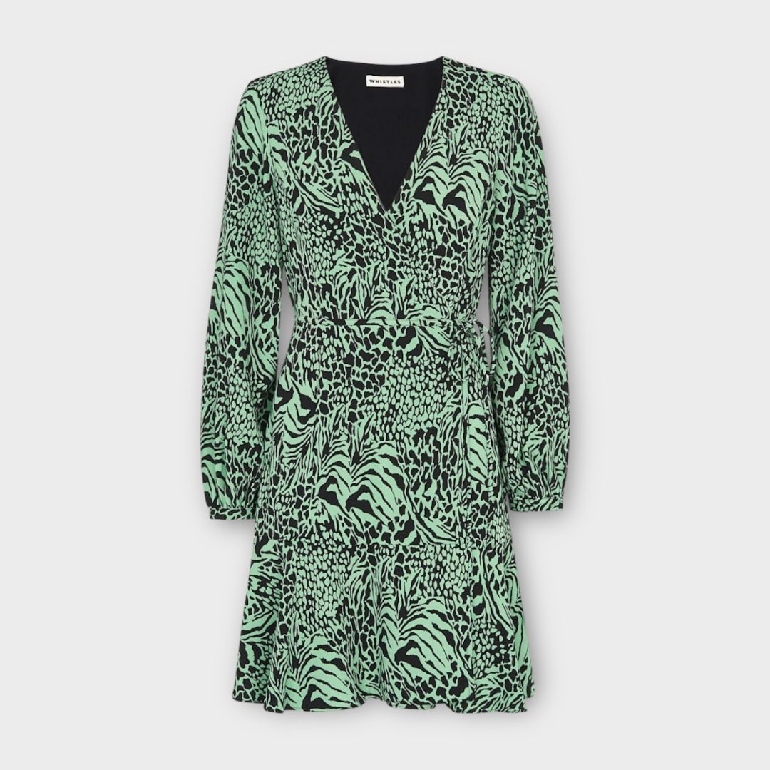 Whistles Zebra Print Wrap Dress - 12