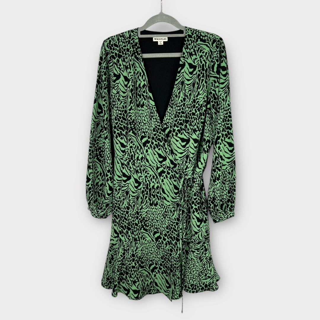 Whistles Zebra Print Wrap Dress - 12