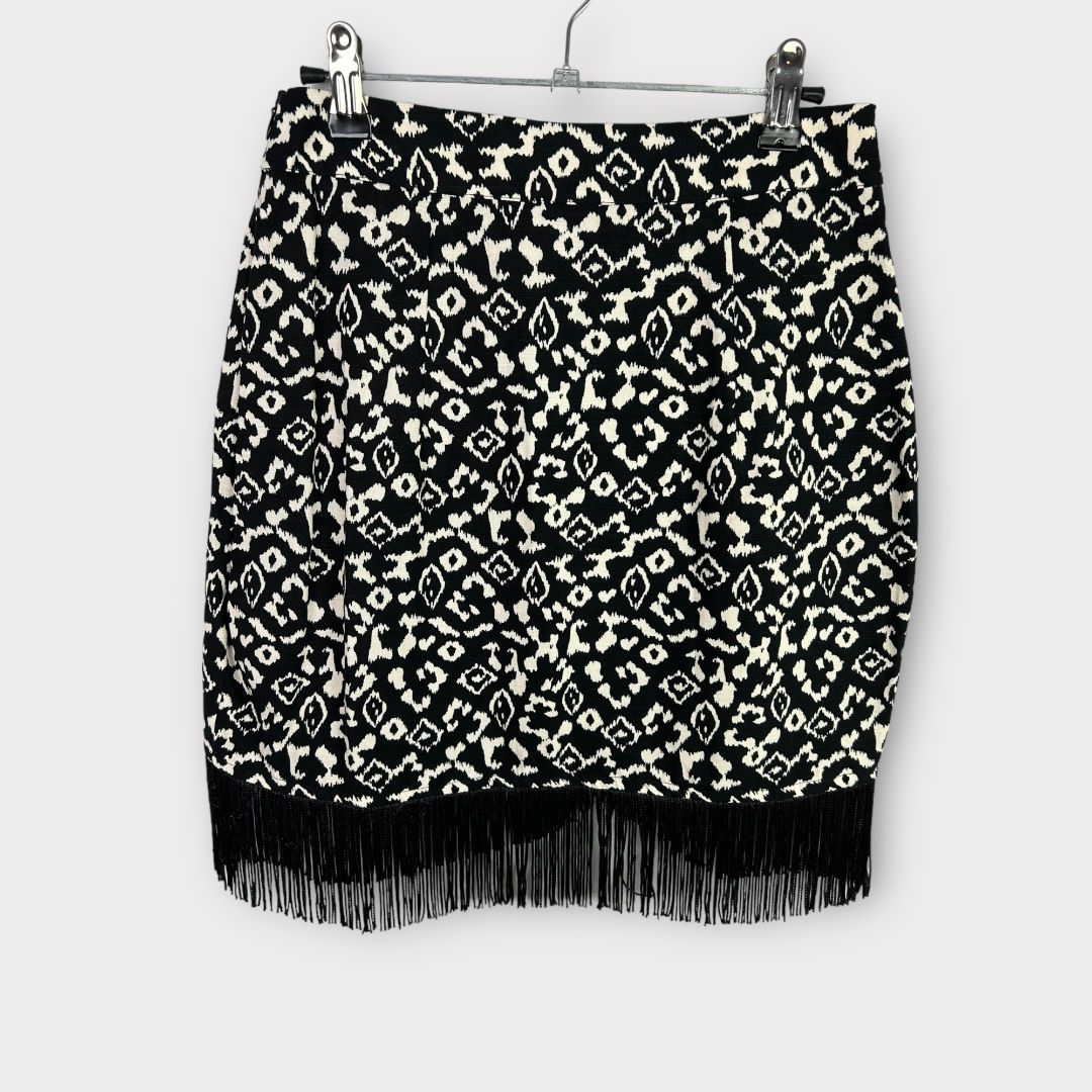 Zara Animal Print Fringe Mini Skirt - XS
