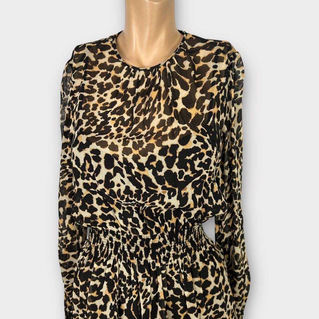Zara Animal Print Midi Dress - XS