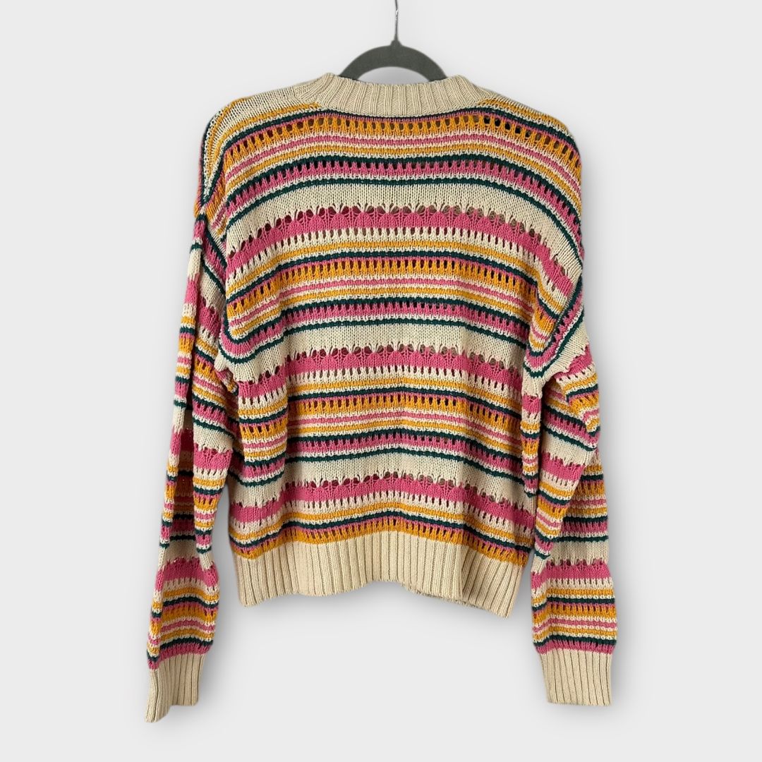 Zara Crochet Knit Cotton Sweater - S