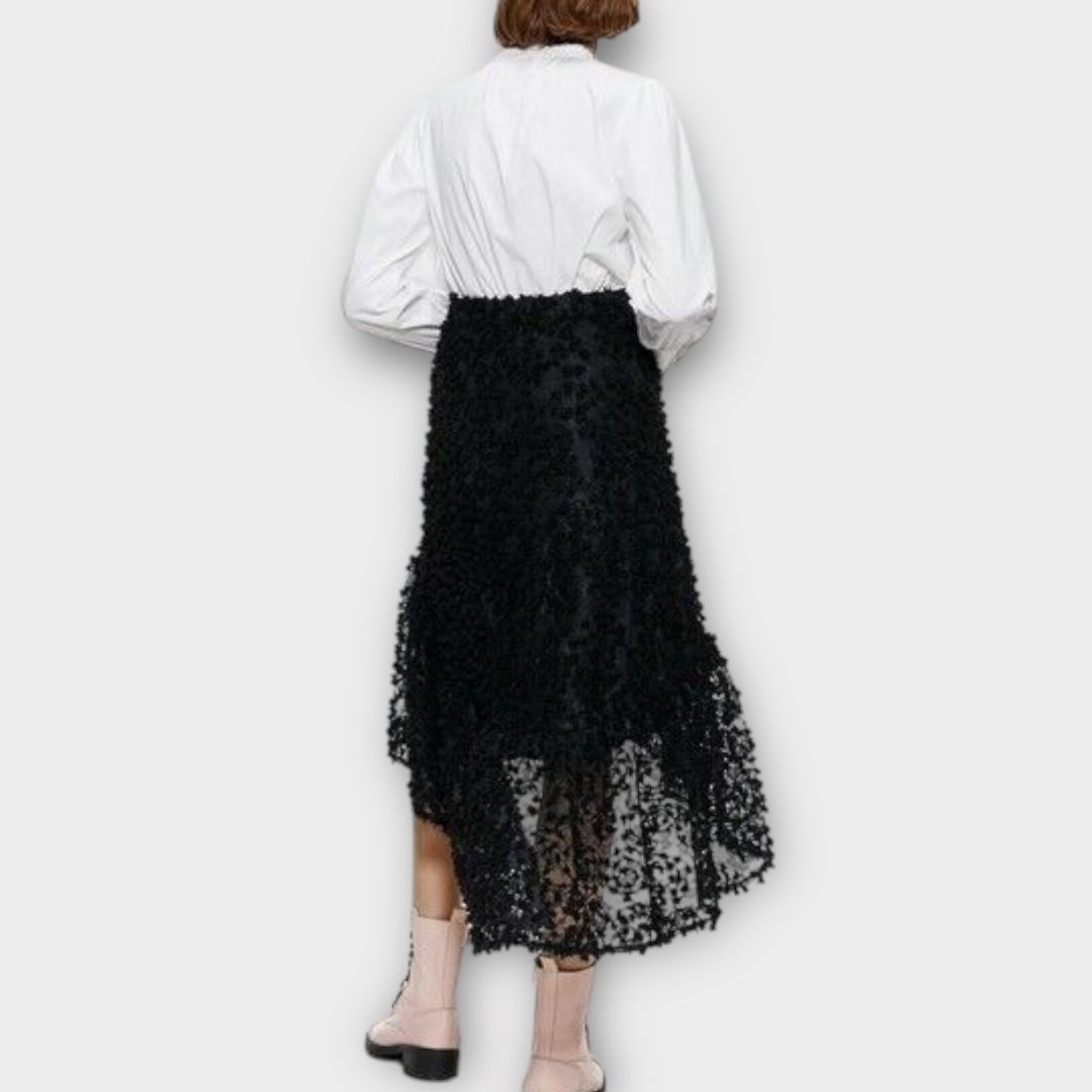 Zara Hi Low Textured Midi Skirt - S