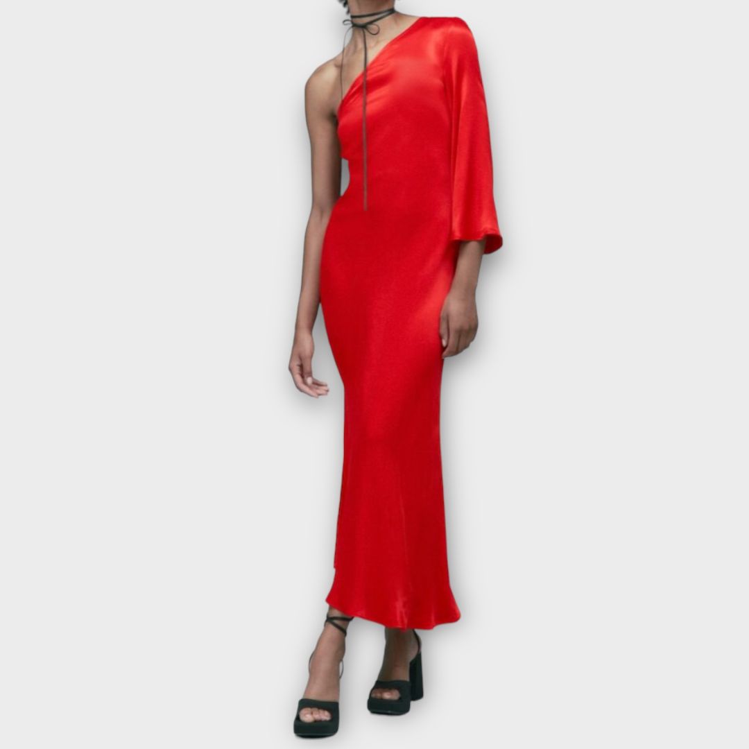 Zara One Shoulder Asymmetric Dress - M (10)