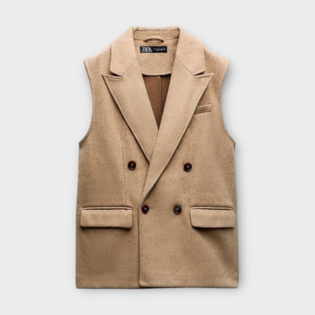 Zara Oversized Soft Double Breasted Vest - S