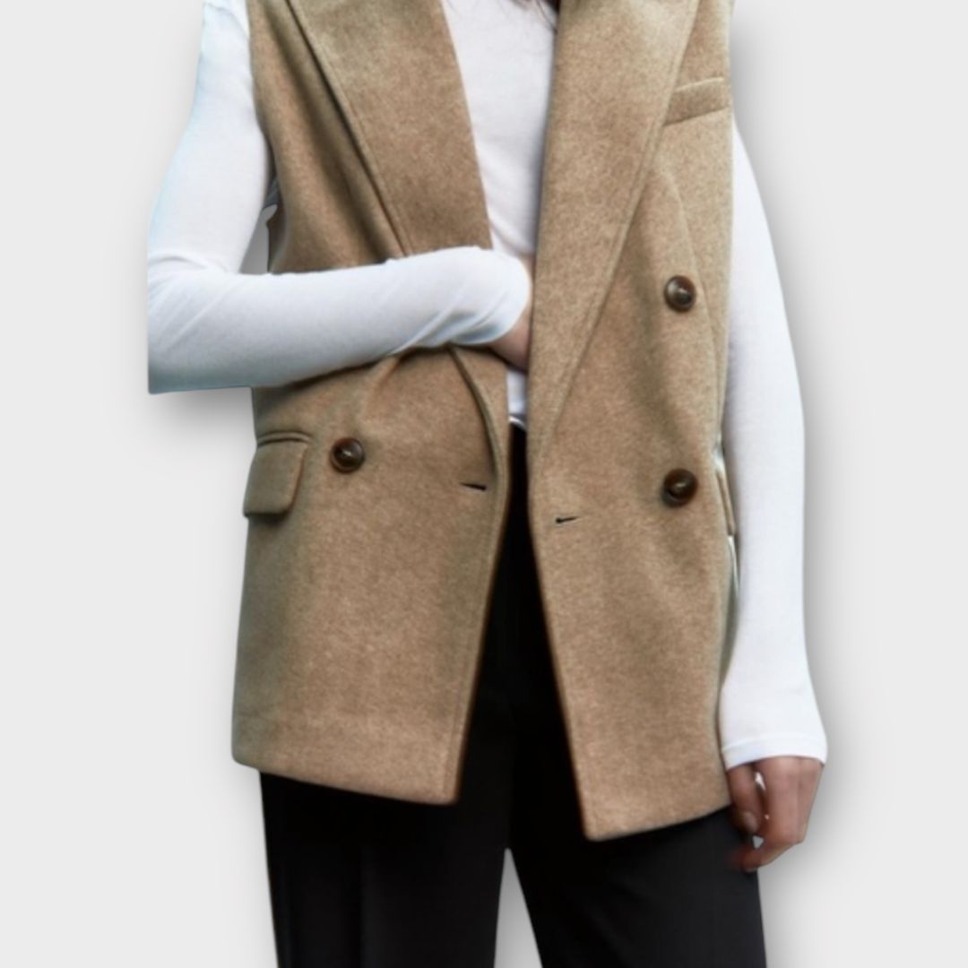 Zara Oversized Soft Double Breasted Vest - S