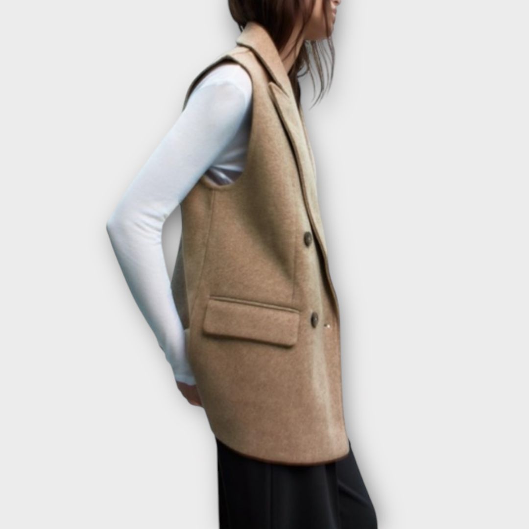 Zara Oversized Soft Double Breasted Vest - S