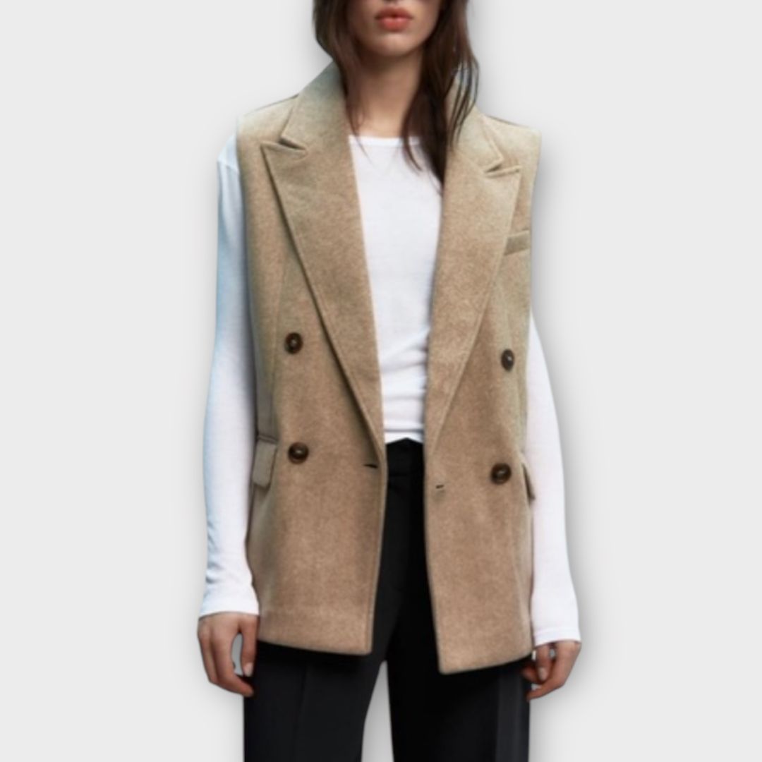 Zara Oversized Soft Double Breasted Vest - S