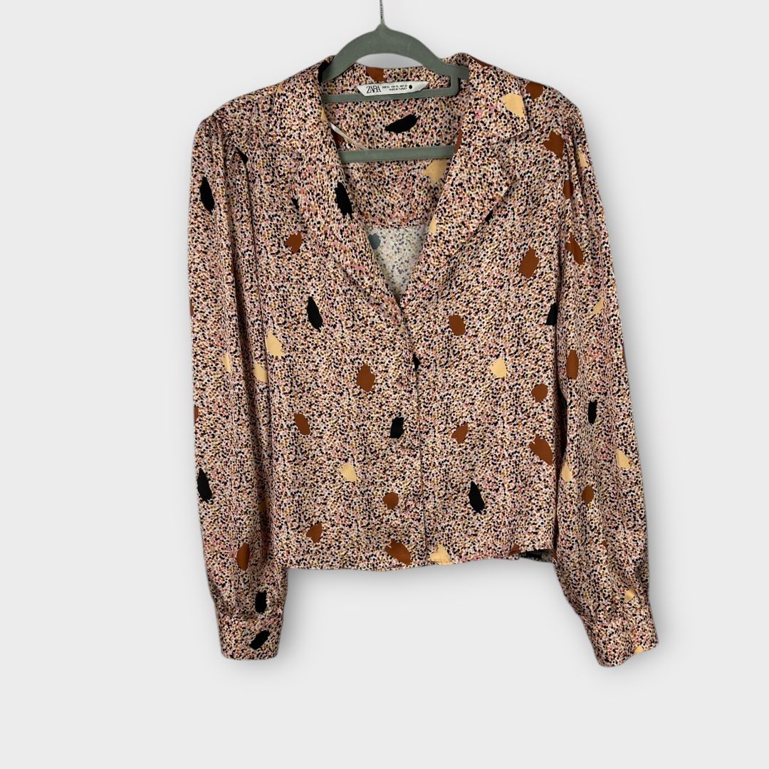 Zara Patterned Cropped Blouse - 14 (XL)