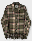 Zara Plaid Fringe Oversized Wool Blend Shacket - M