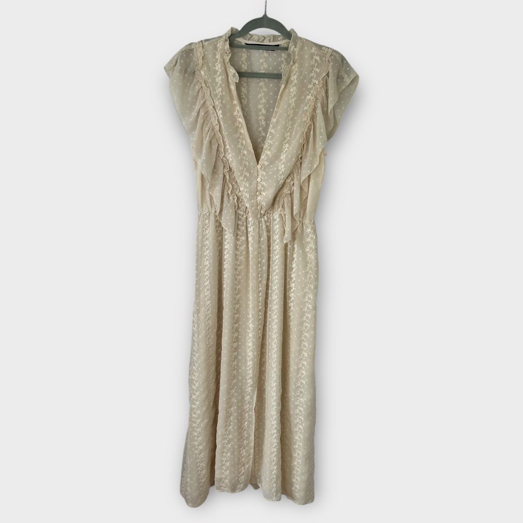 Zara Ruffle Midi Dress - M