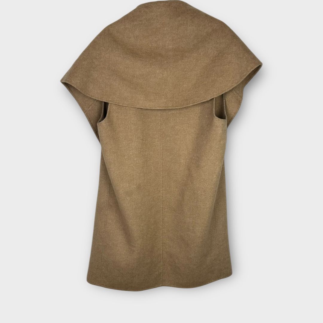 Zara Sleeveless Shawl Collar Wool Blend Coat - M
