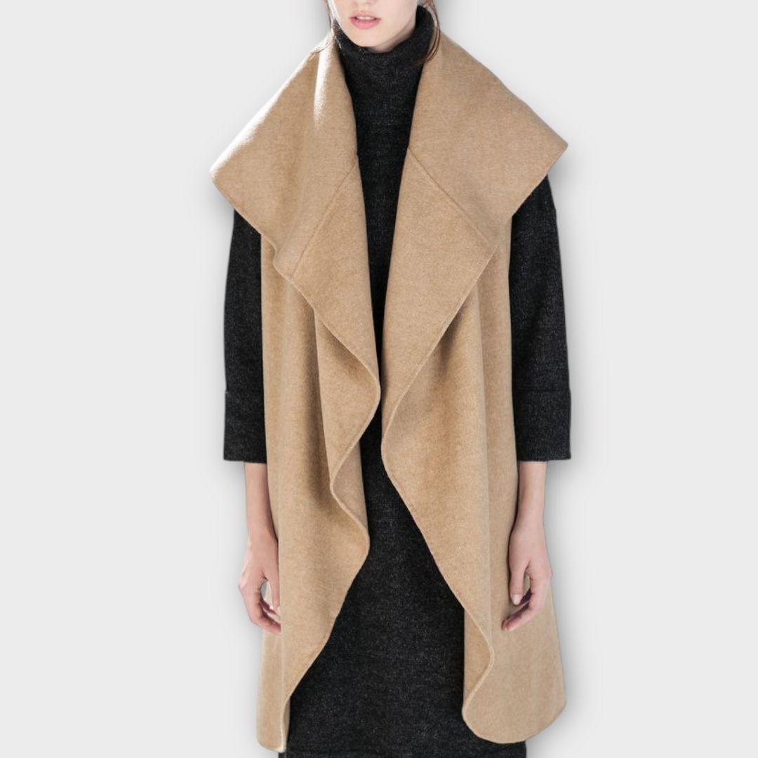 Zara Sleeveless Shawl Collar Wool Blend Coat - M