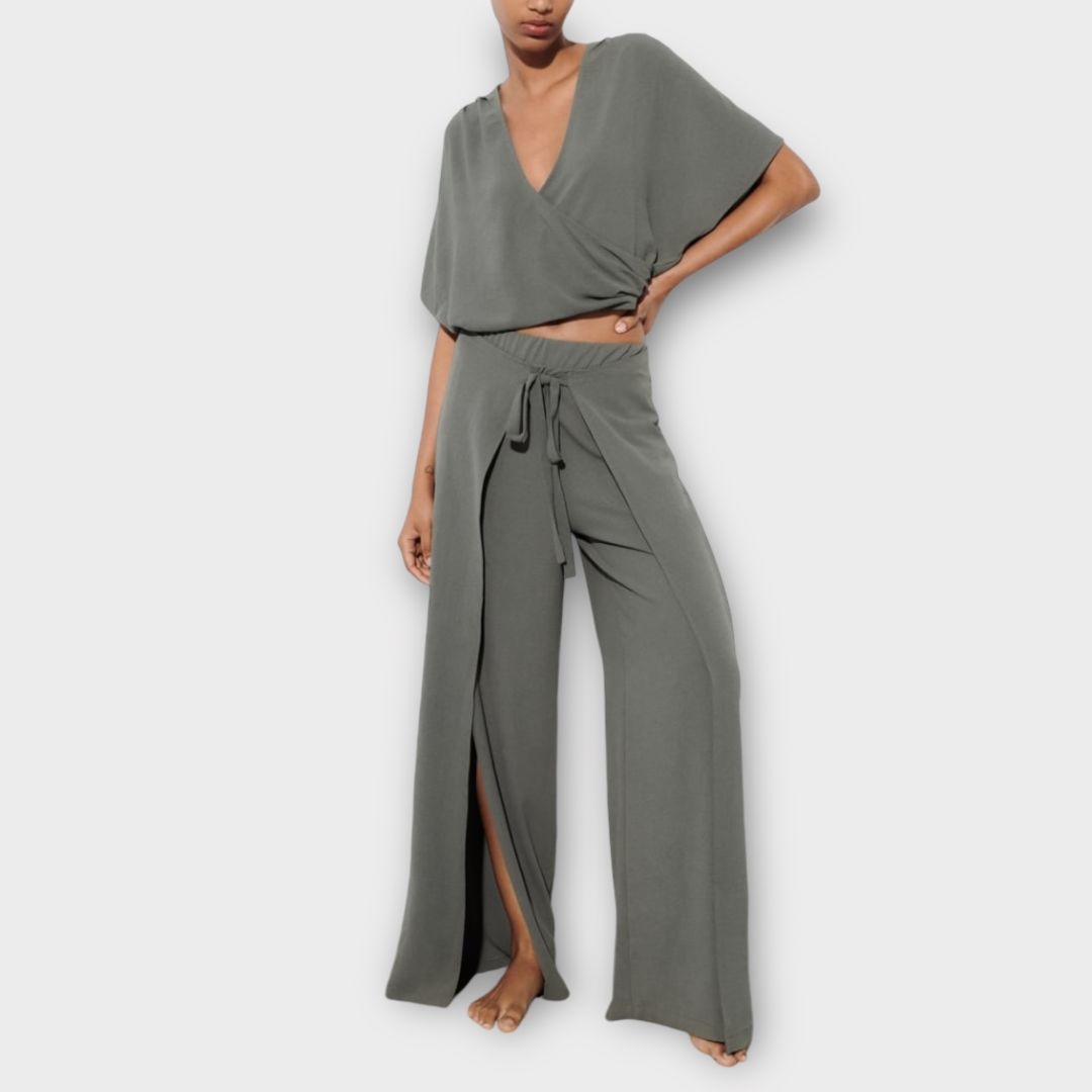 Zara flowing wide leg trousers new arrivals