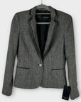 Zara Wool Blend Check Blazer - 6 (S)