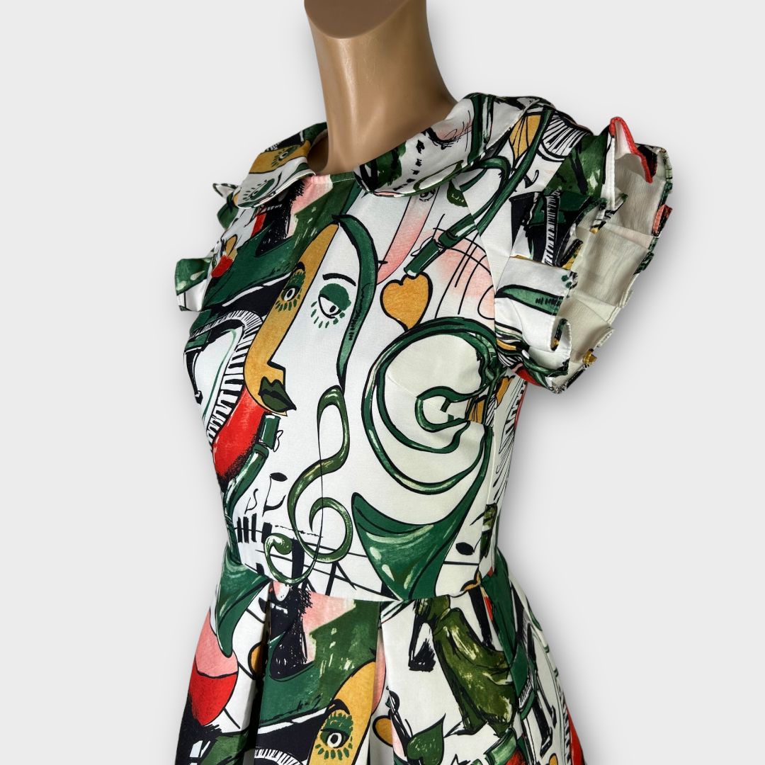 Joy Couture Picasso Print Dress - 8
