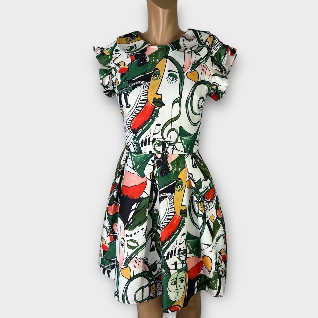 Joy Couture Picasso Print Dress - 8